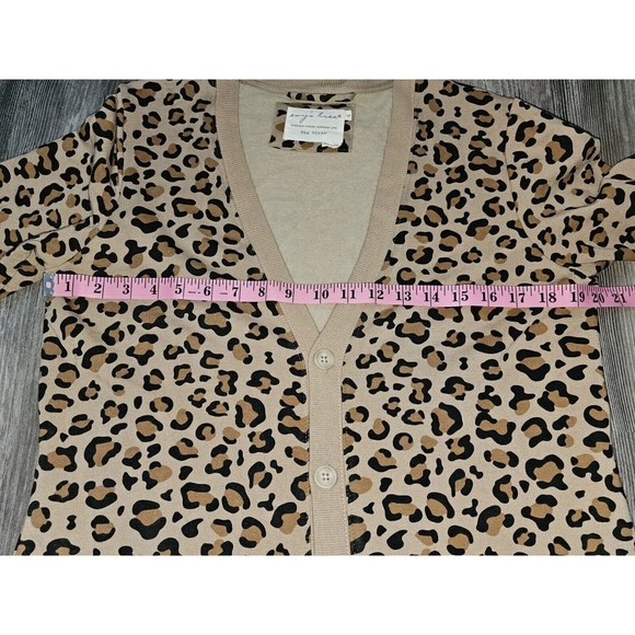 Evy's Tree Vivie Cardigan Leopard Animal Print Sweater VNeck Button Sweatshirt L - Picture 10 of 12